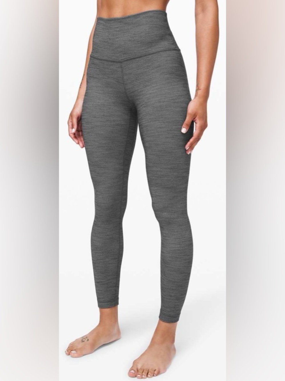 Lululemon Align Pant II 25” Mini Heathered Grey Herringbone Leggings Size 4